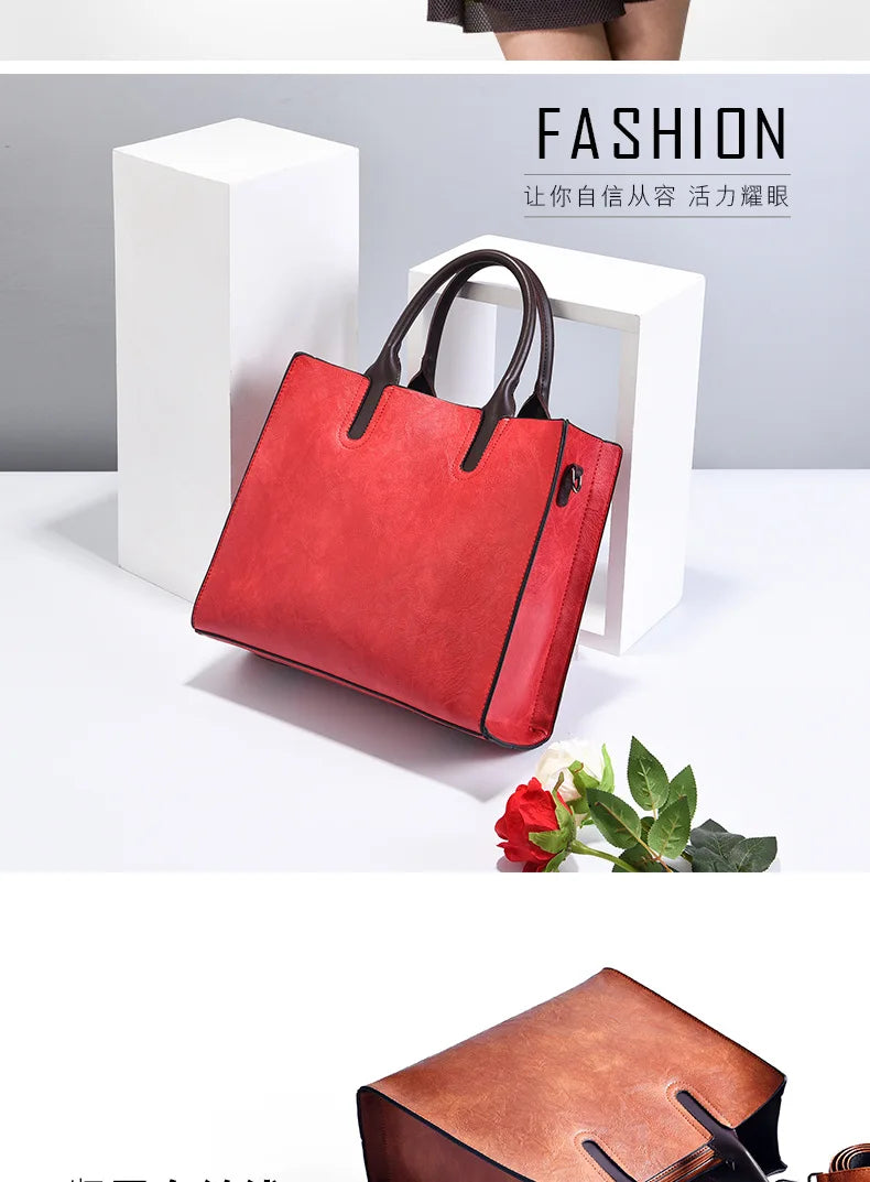 Large Capacity Women's Casual Tote Bag Women Leather Handbags Ladies Square Shoulder Bag Bolsas Femininas Fashion Crossbody Bag