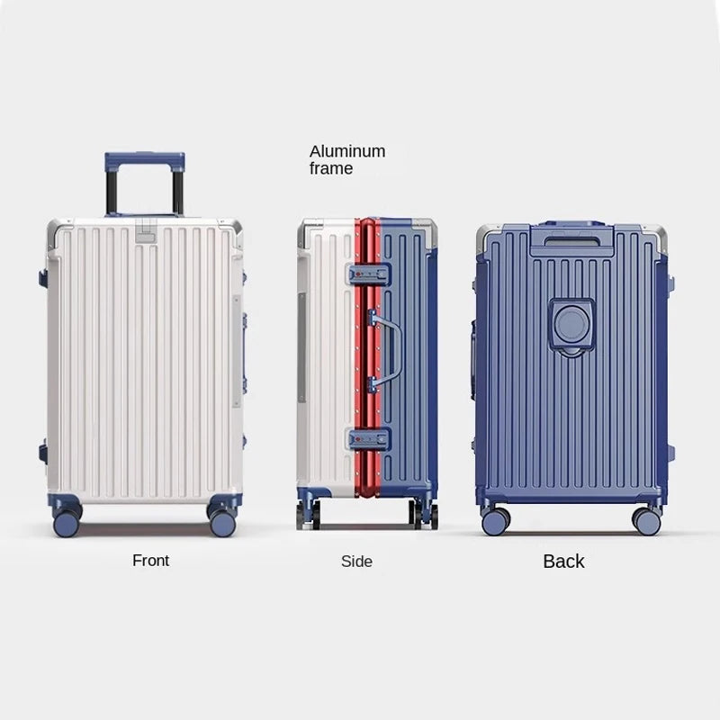 28/30 inch Large-capacity Luggage Lightweight Aluminium Frame Trolley Case 20 inch Can Boarding Zip Model Suitcases on Wheels