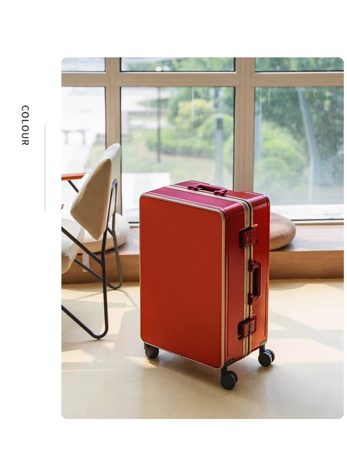Gilding Aluminum Frame Suitcase Thickened PC Multifunctional 20 inch Boarding box Morandi Color Series 24/ 26 inch Trolley Case