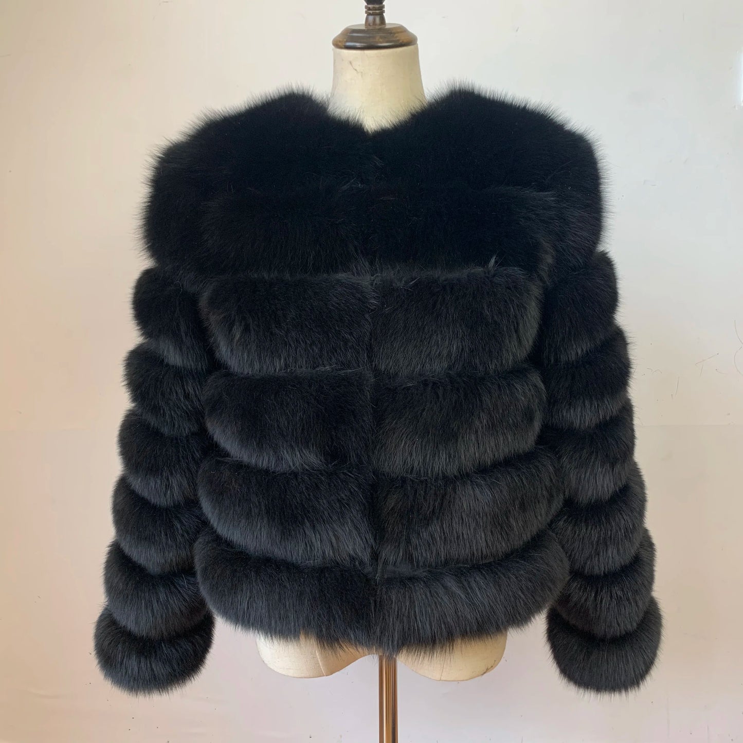NEW Style Length Sleeves 4in1 Real Fur Coats Women Natural Real Fur Jackets Vest Winter Outerwear Women Fox Fur Coat Quality Fur