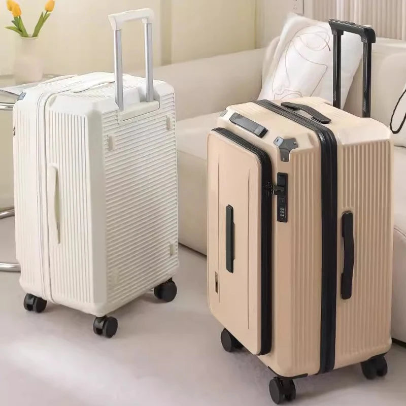 Large Size Expandable Suitcase 32/34 inch Side Opening Travel Luggage Large Capacity Check-in Box with Brake 5 Wheels Trolley Ca