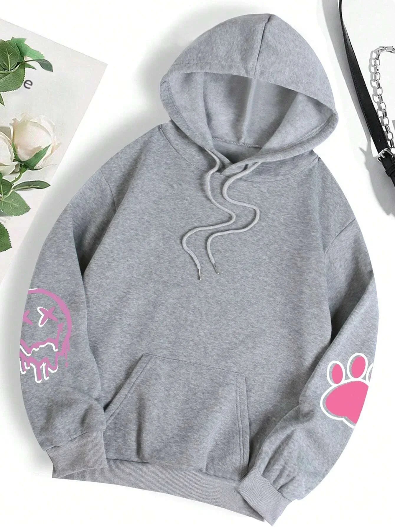 Women Hoodies Hip Hop Street Casual Printed Female Hoodies Oversize Fashion Loose 2025 Sweatshirts Autumn Warm Fleece Clothing