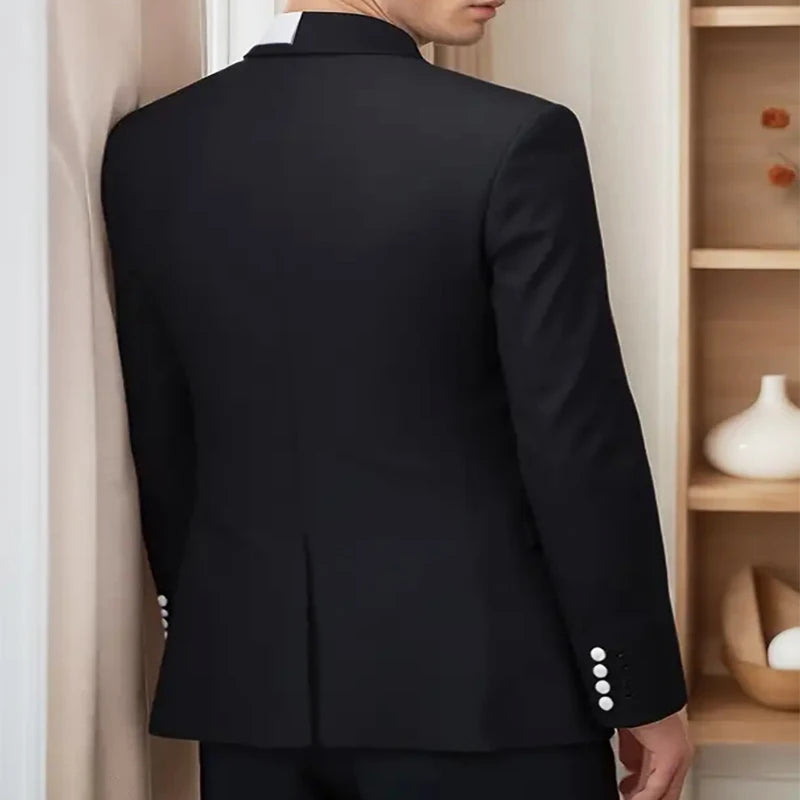 Suit Blazer Jacket Men's Black White Patchwork Suit Jacket Asymmetrical Design Blazer Stage Host Wedding Banquets Party Blazer