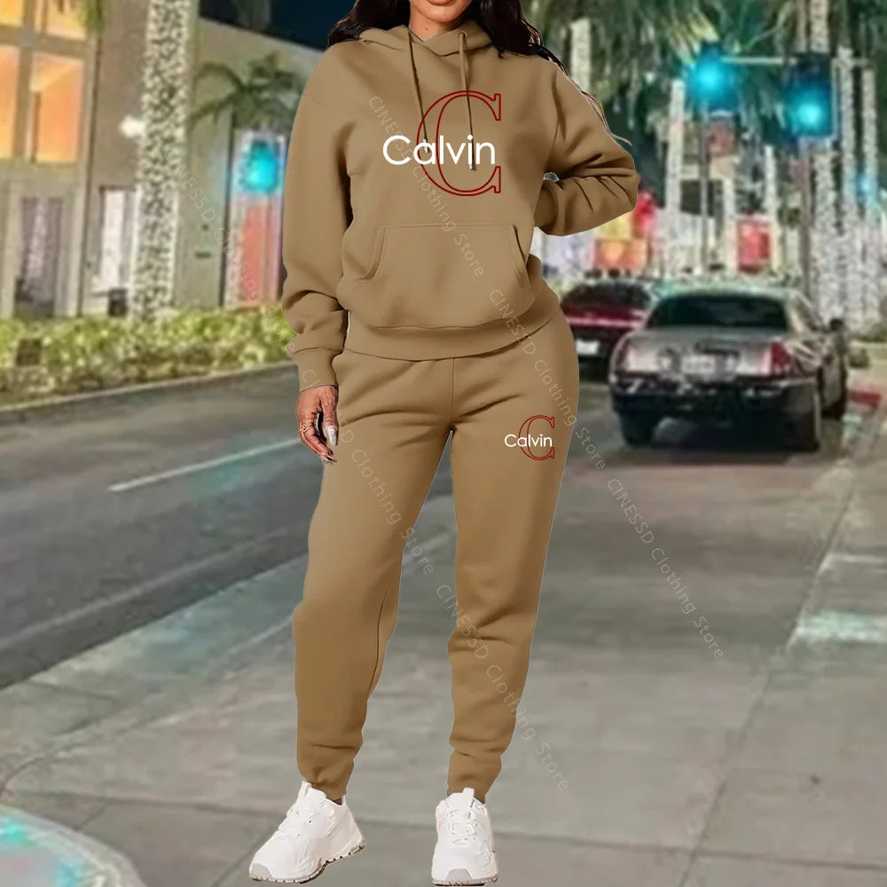 Hoodies Women Pants Sets Sweatshirt And Sweatpant Full Outfit Spring Autumn Loose Fit Stylish Trendy Designer Clothing Women Set
