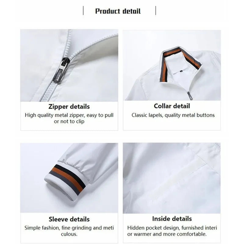 Spring Autumn Men's Jackets Oversized Stand Collar Zipper Outdoor Coat Tops Baseball Bomber Varsity Jackets Man Designer Clothes