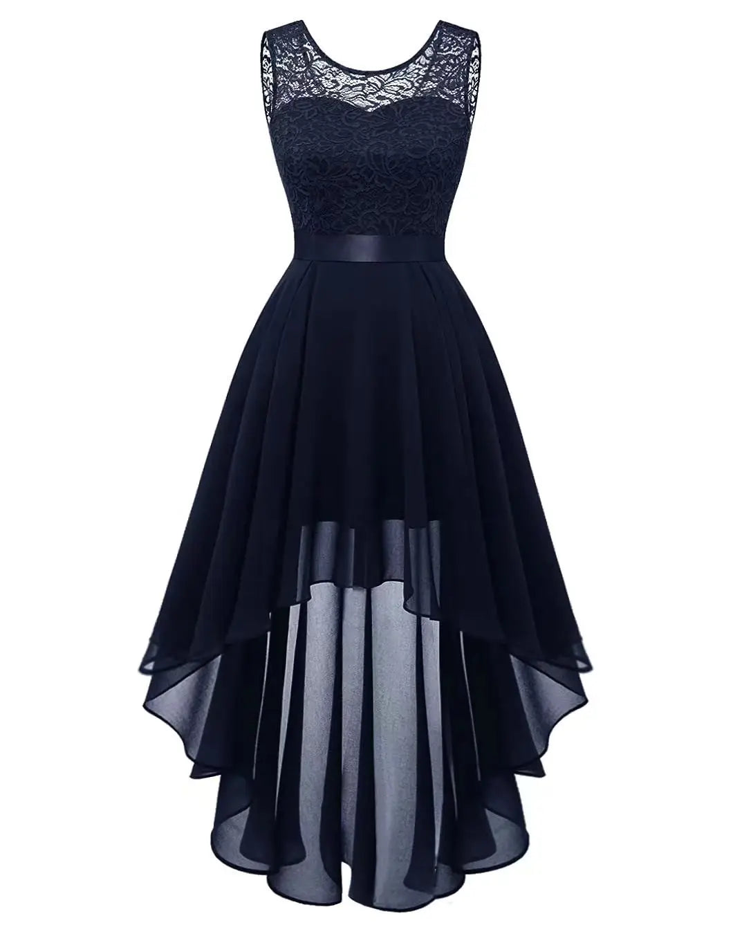 Sexy Lace Trim Chiffon Midi Dress Women's Party Dress Evening Dress Formal Dress Flared Hem Wedding Guest Dress Flowy A-line
