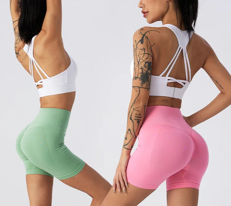 BIVIGAOS Summer High Waist Push Up Fitness Mini Shorts Women's Sexy Sport Short Leggings Peach Butt Lifter Biker Shorts