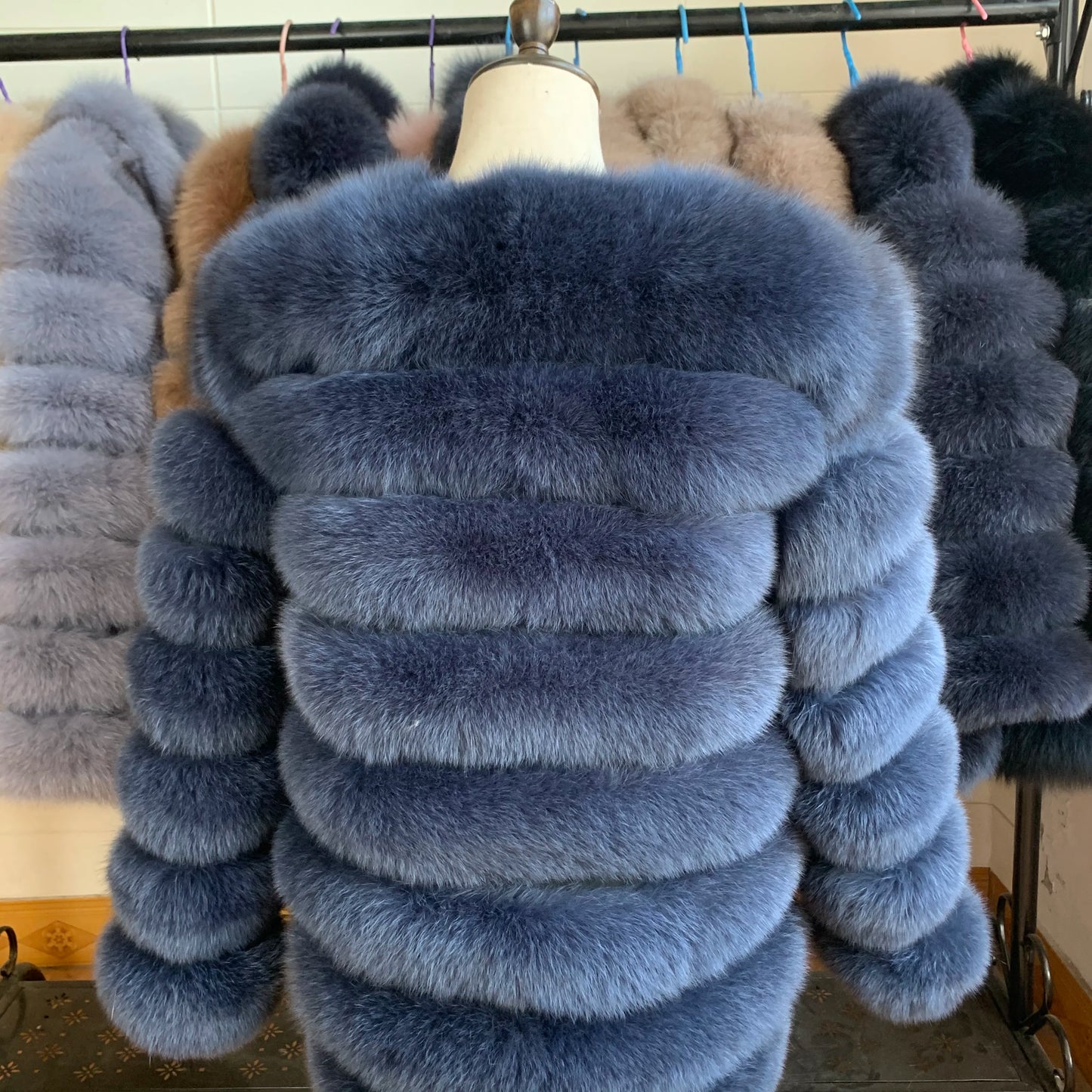 NEW Style Length Sleeves 4in1 Real Fur Coats Women Natural Real Fur Jackets Vest Winter Outerwear Women Fox Fur Coat Quality Fur