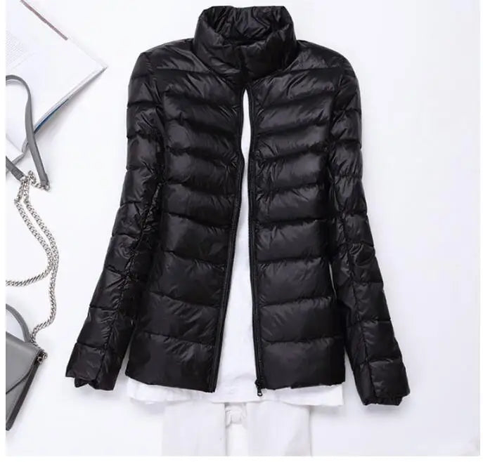 90% Ultralight Duck Down Jacket Women's Winter Hooded Short Slim Fit Down Jacket 2024 Fall/Winter Women's Down Jacket