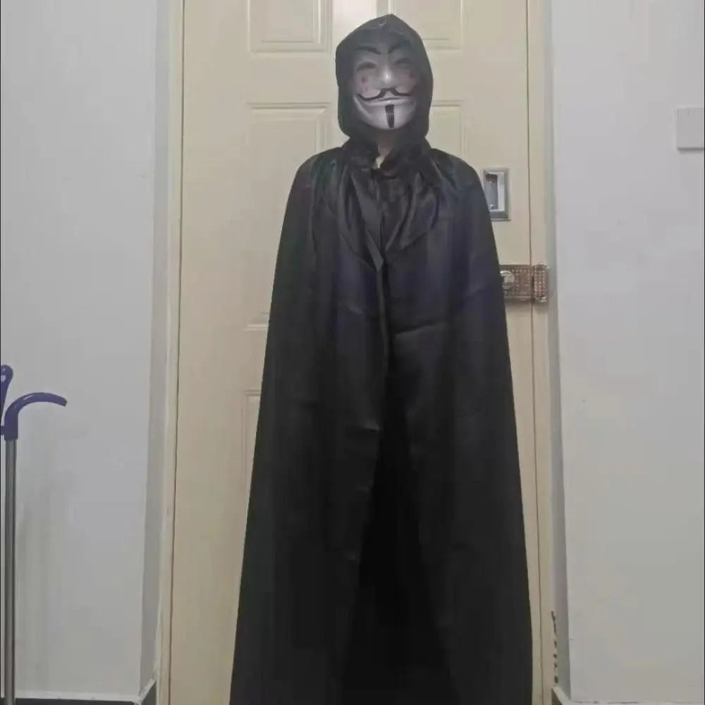 Fashion Solid Color Halloween Cloak with Big Hat Classic Grim Reaper Cloak Dress Up Hooded Cape Witch's Cloak Halloween Party