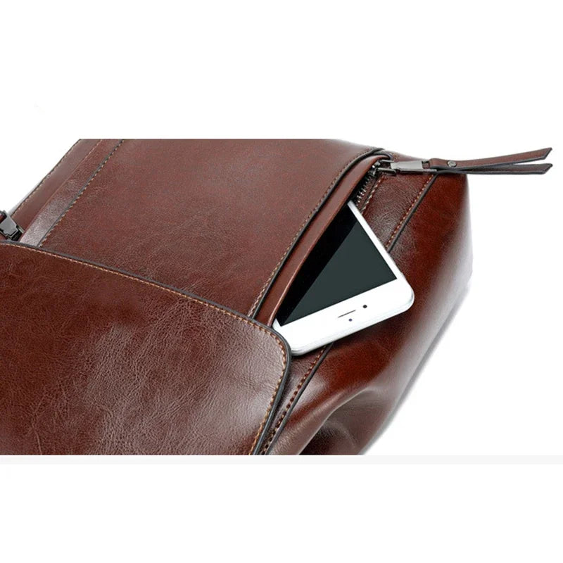 Women Backpack Cross Body Shoulder Bag Genuine Leather Girls School Female Natural Skin Book Laptop Rucksack Messenger Bags