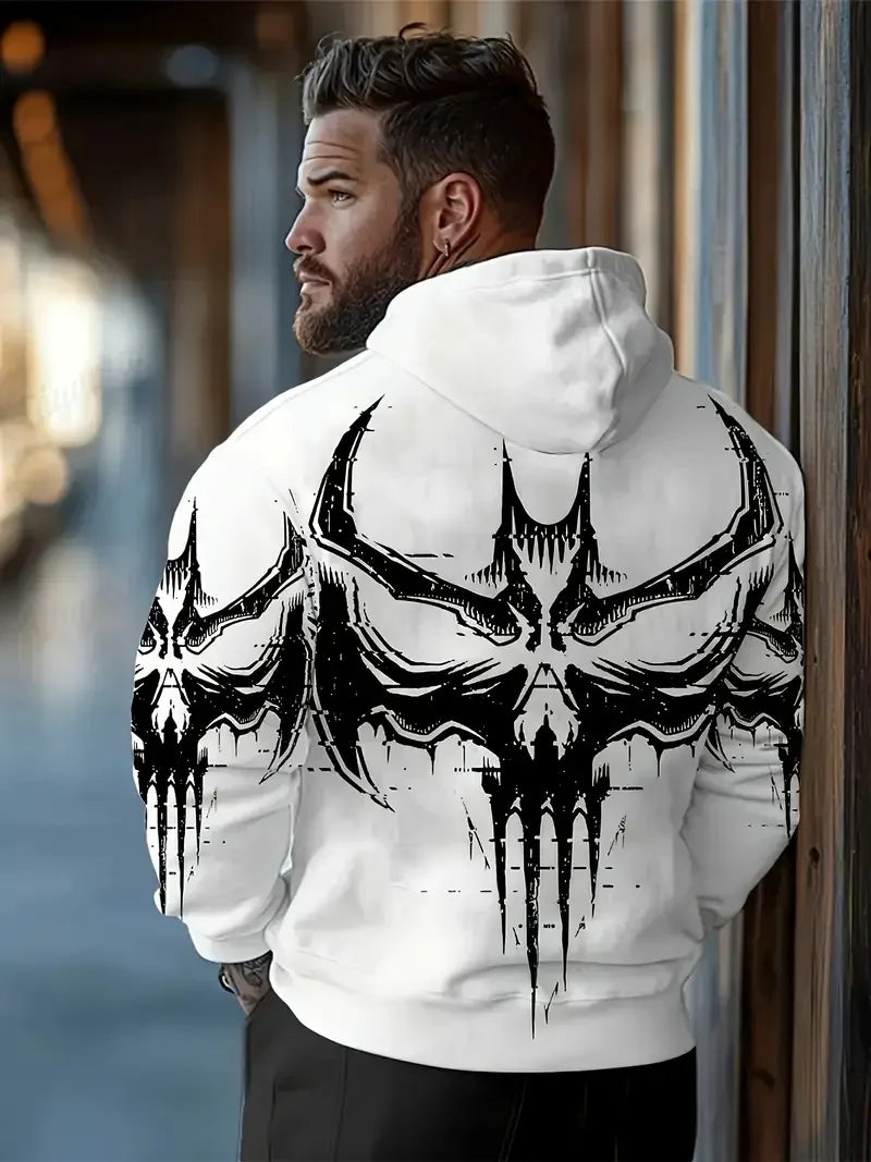 Men's Gothic Bat 3D Print Hoodies For Men Women Street Style Sweatshirts Pullover Autumn/Winter Loose Casual Halloween Tracksuit