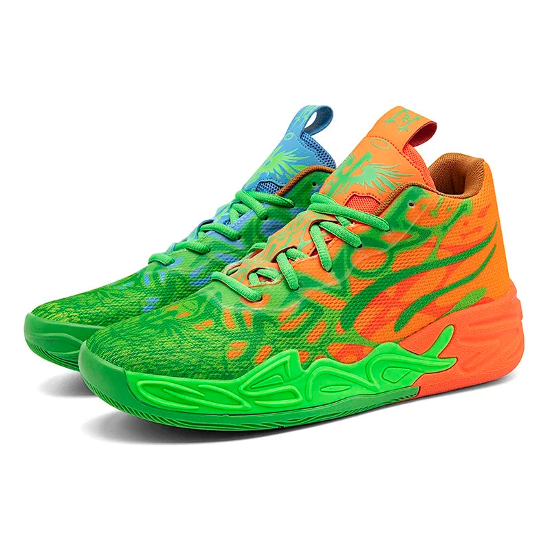 Mens Basketball Shoes Non-Slip Breathable Outdoor Sneakers Fashion Graffiti Sports Training Shoes for Running Walking