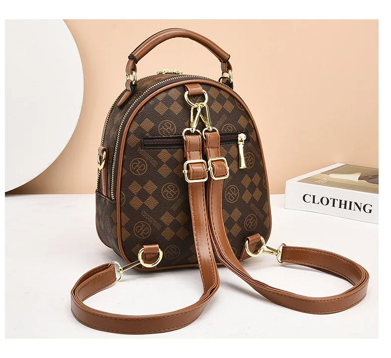 Fashion Trend Women's Backpack High Quality Soft Leather Women School Bag Famous Luxury Designer Female Shoulder Bags Sac A Dos