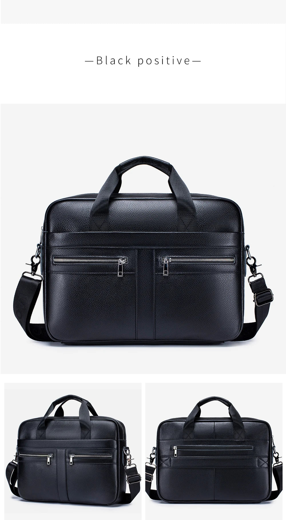 Hot Selling Men's Bags, Leather Handbags, Men's Top Layer Cowhide Briefcase, 15 Inch Computer File Bag