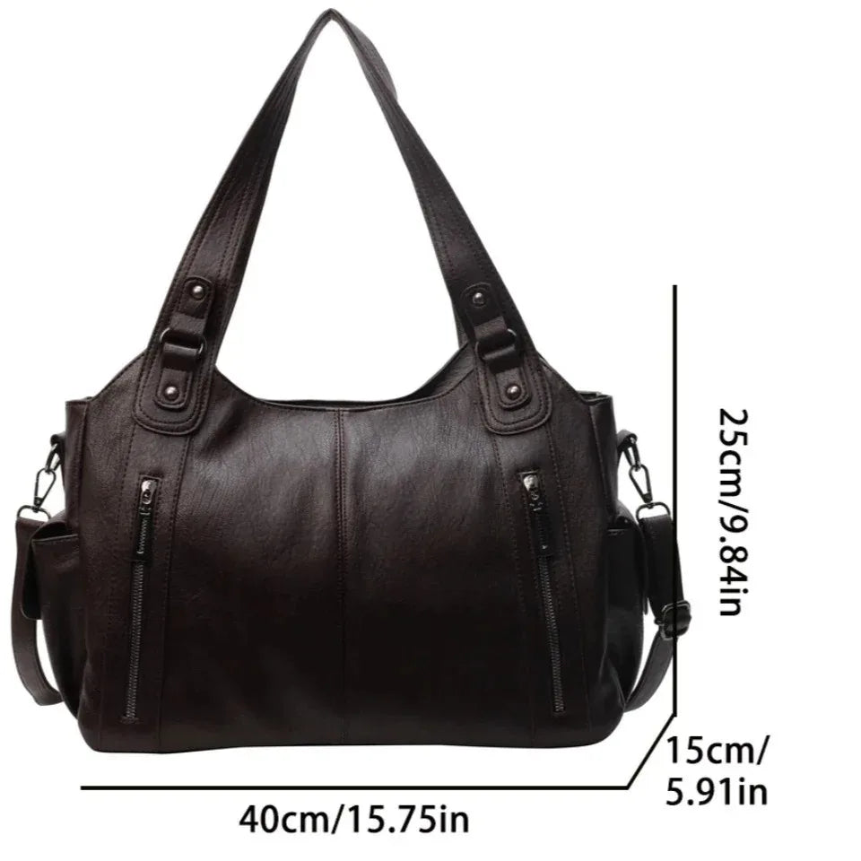 Daily Business Commuting Large Capacity Tote Hand Bags Soft Leather Shoulder Crossbody Bags for Women Handbags Sturdy Durable