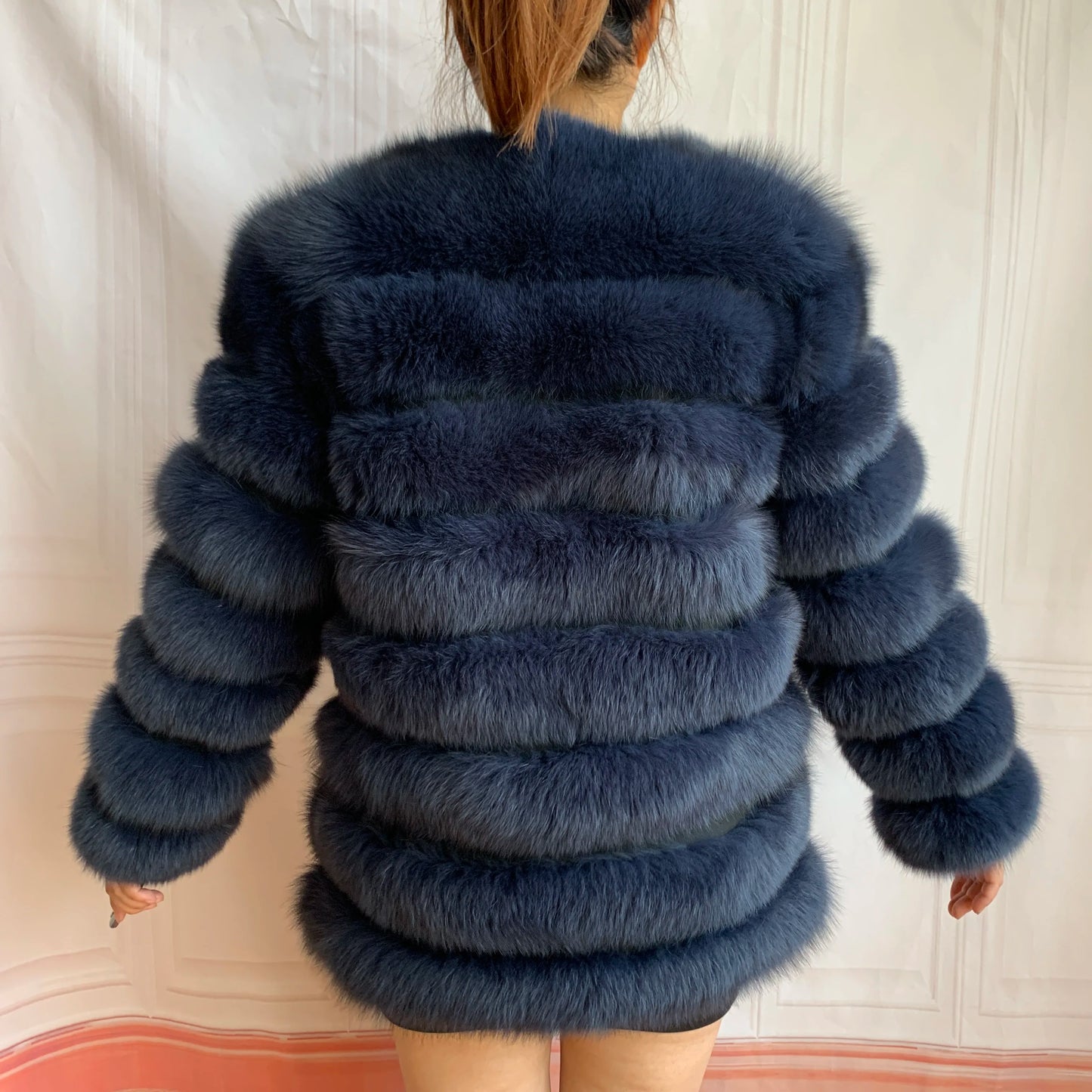 NEW Style Length Sleeves 4in1 Real Fur Coats Women Natural Real Fur Jackets Vest Winter Outerwear Women Fox Fur Coat Quality Fur