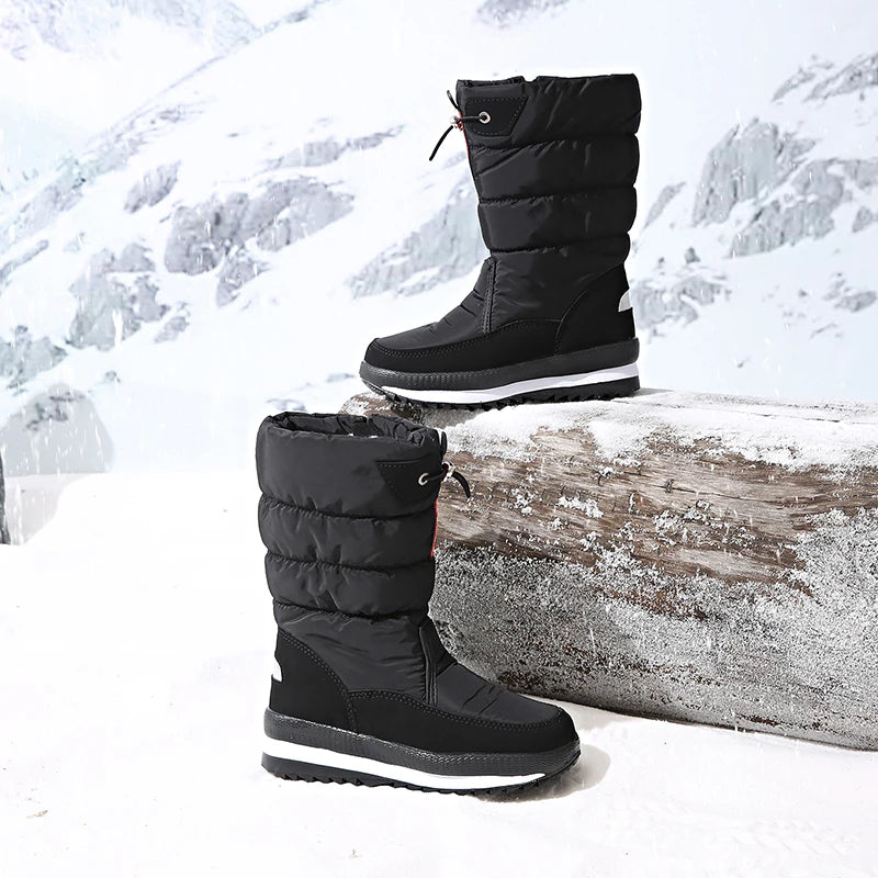 Autumn and Winter Cold-Proof Snow Boots for Men and Women, New Style, Fleece-Lined, Thickened, Non-Slip Cotton Shoes, Waterproof