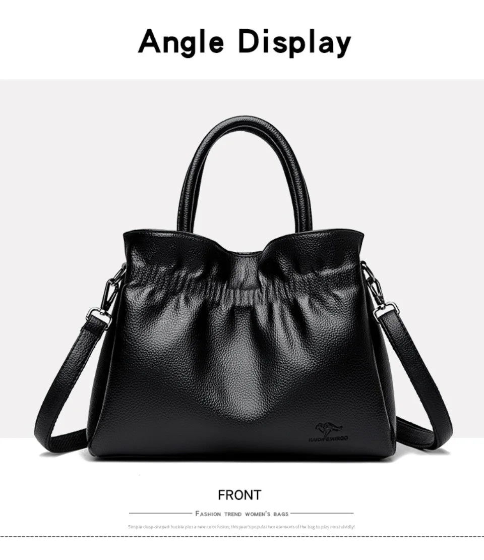 Luxury Soft Leather Shoulder Crossbody Bag for Women Mother 2025 Designer Handbags and Purse Female Small Casual Tote Sac A Main
