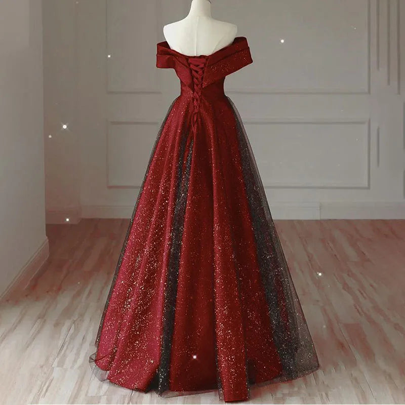 Toasting Dress Bridal Evening Dresses 2026 New Red Wedding Dress High-End Off-shoulder Wedding French Engagement Dress for Women