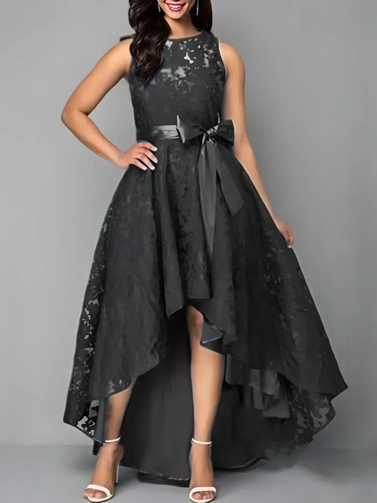 Women's Luxury Wedding Bridesmaid Dresses Elegant Lace Evening Sweet Party Dress Plus Size Slim High Waist Bow Maxi Dresses