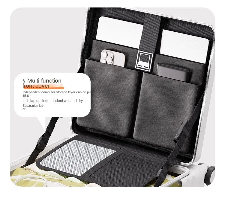 Front Opening 18/20 inch Suitcase Cabin Luggage Small 16 inch Short Trip Bag Ultra-light Aluminium Frame Luggage Large Capacity