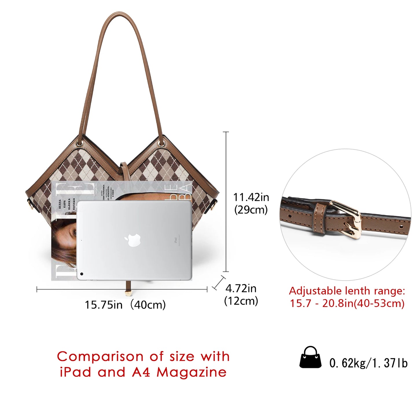 FOXER Brand Chic Women's Shoulder Bag 2026 New Spring Summer Luxury Design Female Handbag Purse Fashion Large Plaid Tote Bag