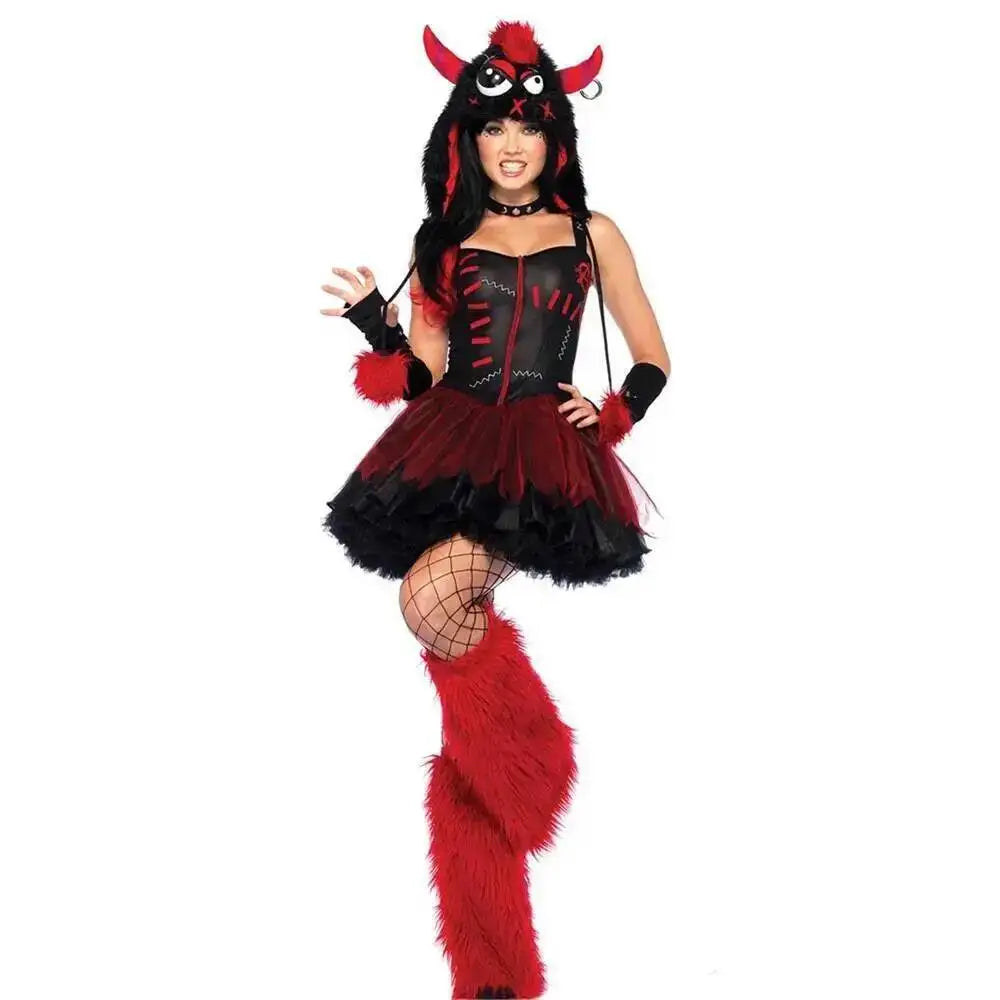 Halloween Cosplay Deluxe Plush Monster Animal Costume Adult Fox Cat Girl Cosplay Costume Halloween Costumes Women Fancy Party