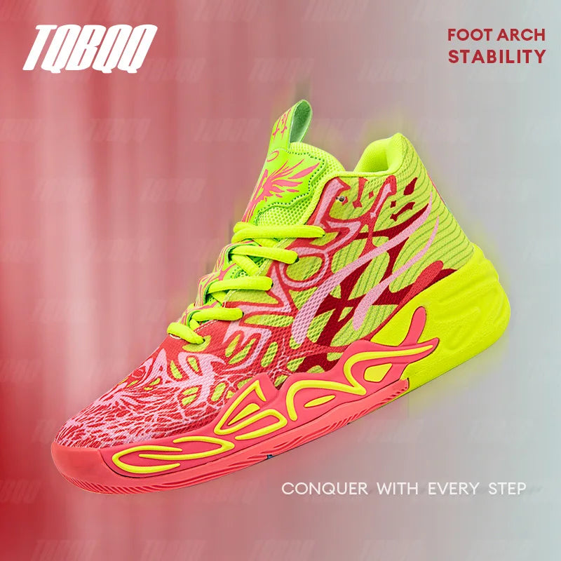 High Top Basketball Shoes for Men Women Anti-Slip Outdoor Sports Sneakers Breathable Athletic Training Shoes for Gym Running