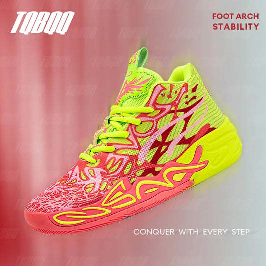 High Top Basketball Shoes for Men Women Anti-Slip Outdoor Sports Sneakers Breathable Athletic Training Shoes for Gym Running