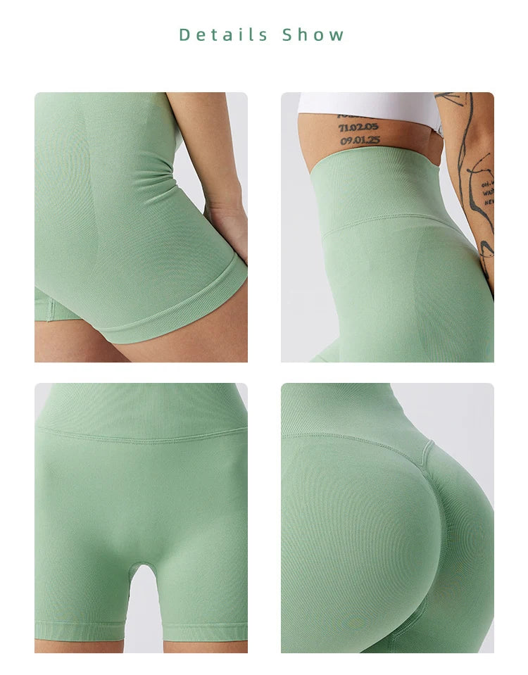BIVIGAOS Summer High Waist Push Up Fitness Mini Shorts Women's Sexy Sport Short Leggings Peach Butt Lifter Biker Shorts