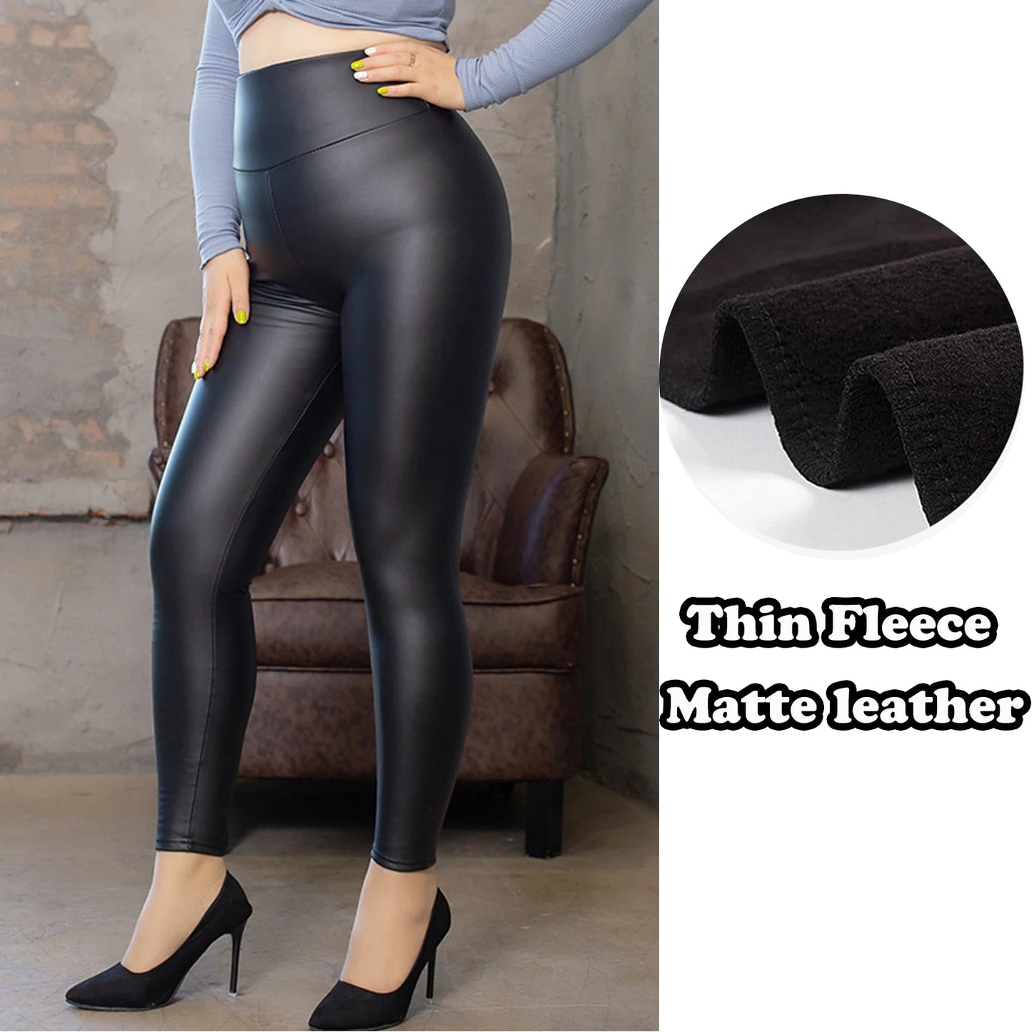 Hot Women PU Leather Leggings Black Leather Pencil Pants Female High Waist Sexy Skinny Thin Leather Trousers Stretchy Leggins