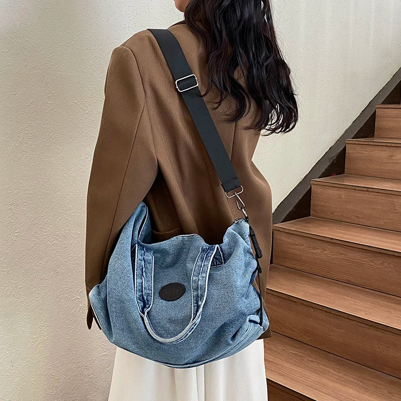 Fashion Big Denim Handbag Women Bag Lady Shoulder Messenger Bags Jeans Luxury Female Large Capacity Travel Tote bags