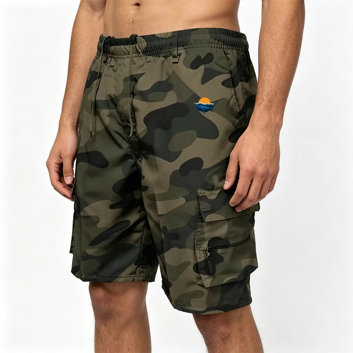 Summer Men's Casual Multi-Pocket Outdoor Sports Fitness Shorts Loose Fit High Waist Straight Leg Workwear Shorts