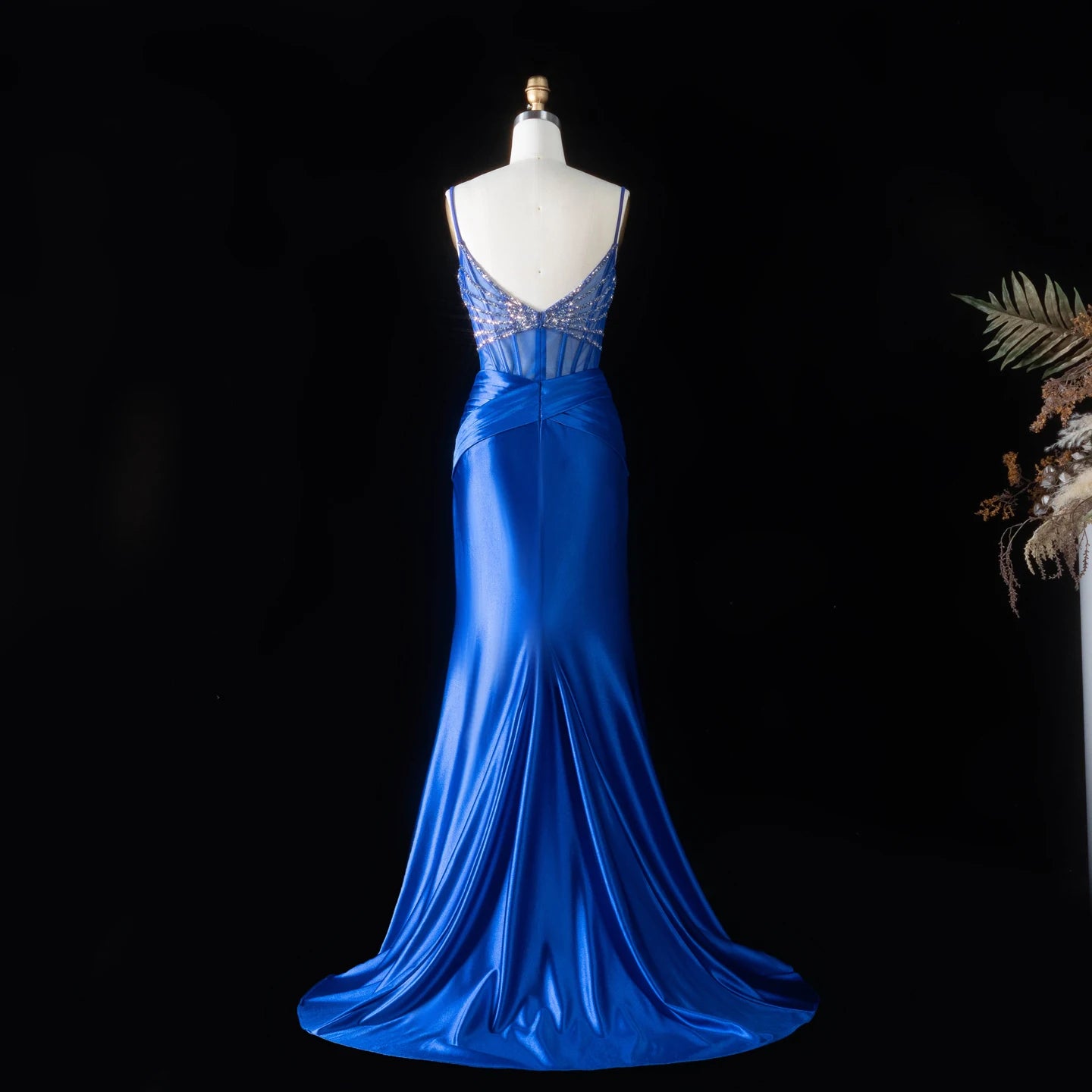 Sharon Said Women' s Luxurious Evening Party Dress 2026 Beaded Satin Elegant Wedding Party Gowns with Side Slit SH095 Customized
