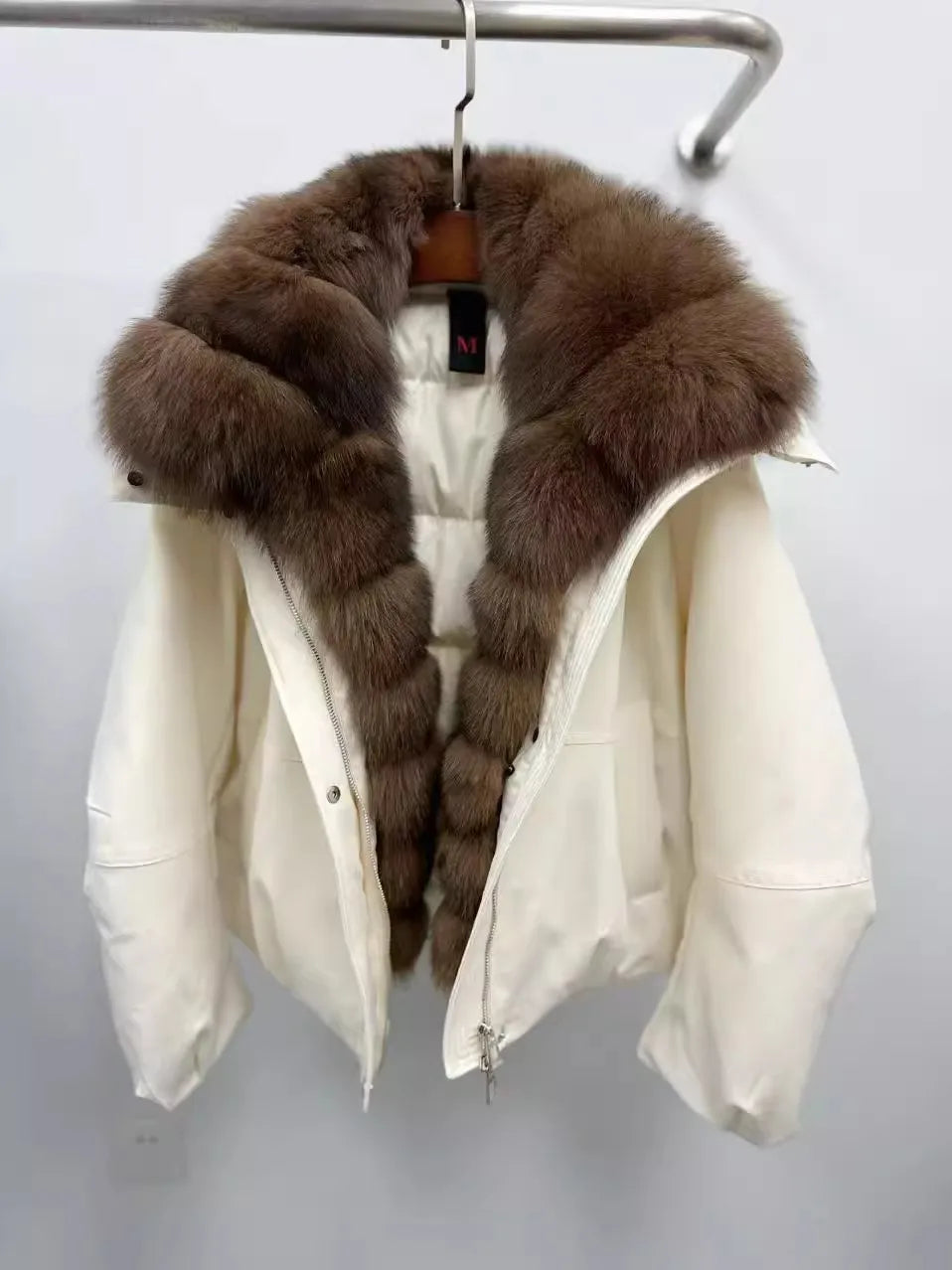 Winter 2025 Women's Fox Fur Collar Hooded down Jacket Y2K High Quality Short Fashion Casual Loose Versatile Warm Outerwear