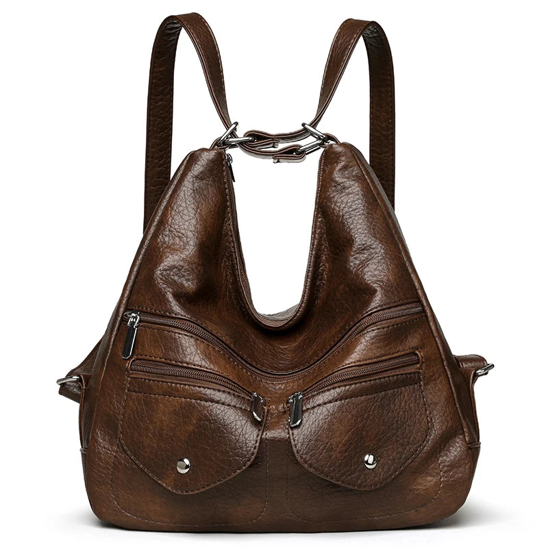 High Quality Large Capacity 3 In 1Women Backpack Luxury Soft Leather Shoulder Crossbody Bag For Women Fashion Ladies Handbag Sac