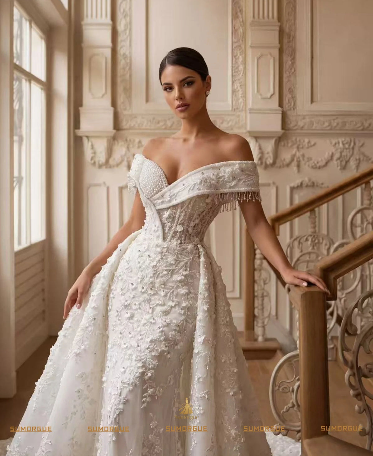 Luxury Sweetheart Off Shoulder Wedding Dress A-line Lace Princess Ball Dress Bride Dress High-end Customized Vestidos De Novia