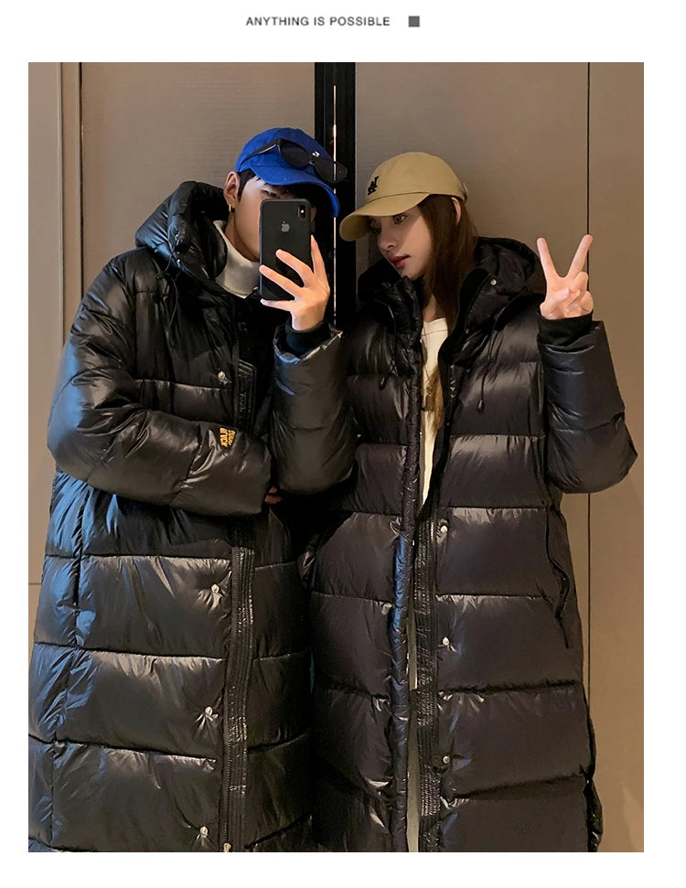 Black Down Jacket Women Hooded Coat Keep Thickening Warm Fashion Streetwear Duck Down Feather Female 2024 Winter Long Outwear