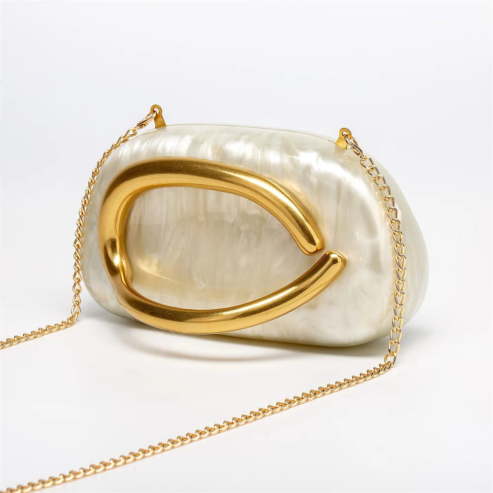 Women Big Brass Metal Name Acrylic Box Clutch Evening Bags Bridal Wedding Purses And Handbags Beach Gift Luxury Designer Purse