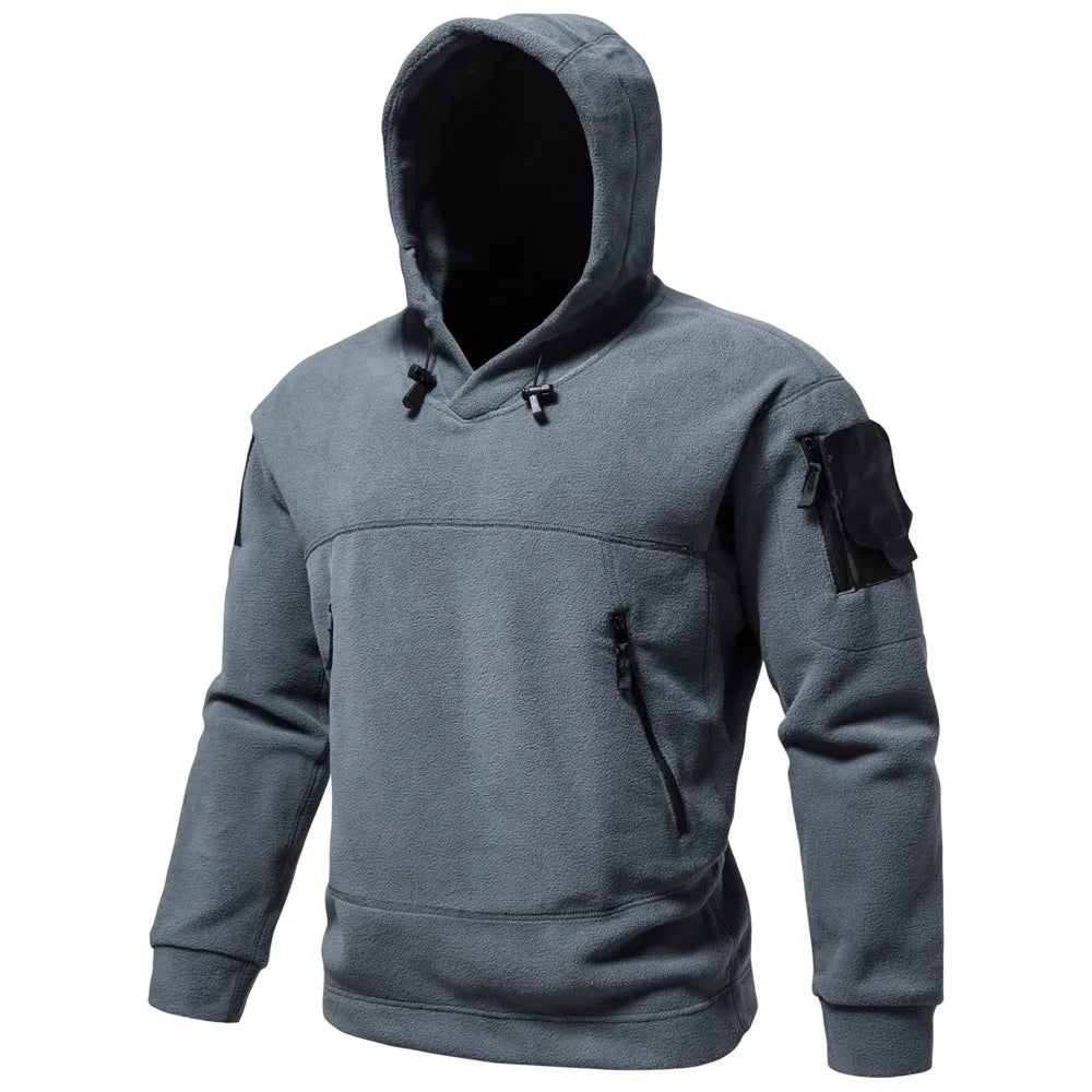 2026 Autumn Spring Fleece Hoodies Men Tactical Sweatshirts Outdoor Thermal Multi-pocket Polar Pullovers Hoodies Man Clothing