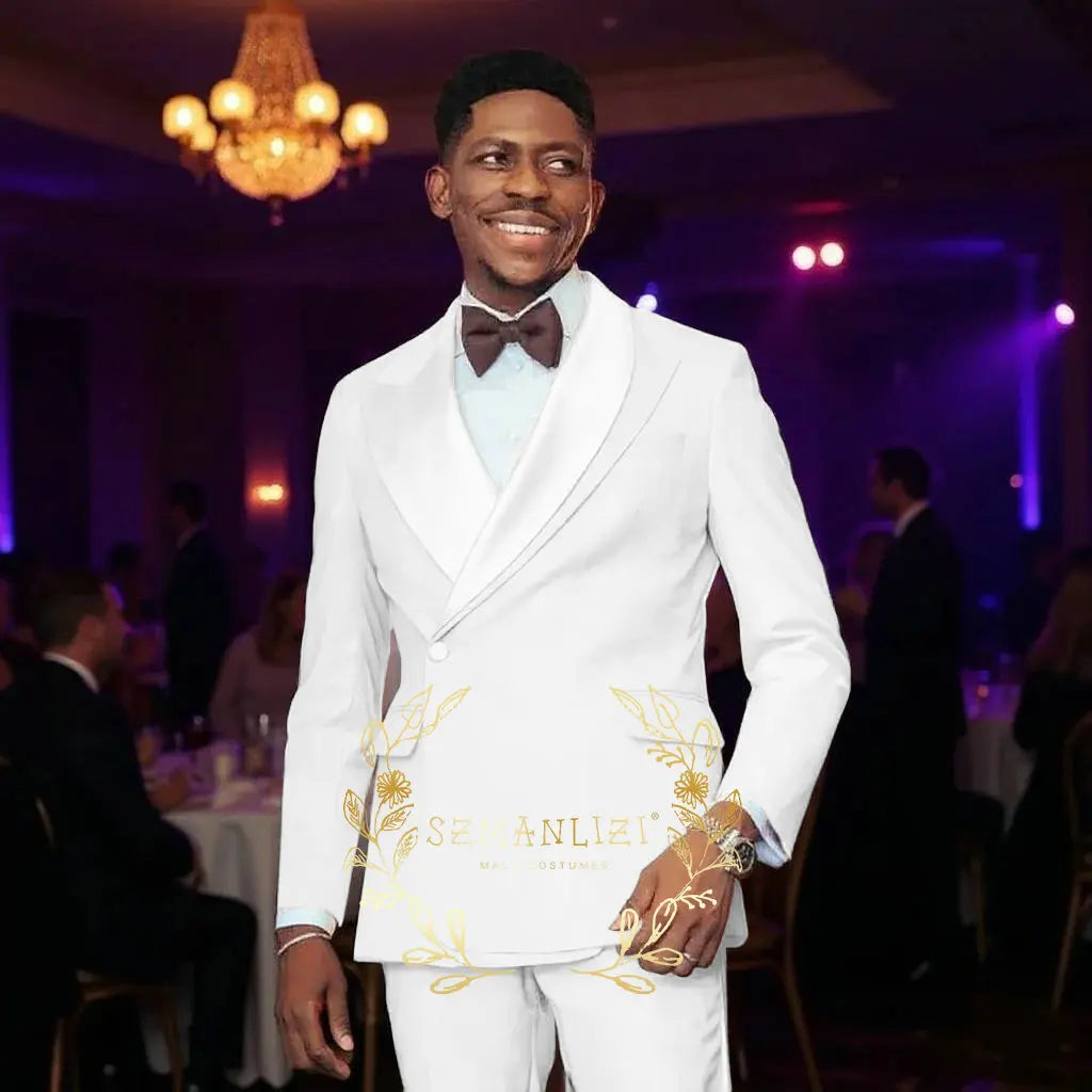 Beige Men's Wedding Suits Unique Collar Male Formal Groom Tuxedo Slim Fit Suit Outfits Elegant 2 Pieces Custom Made Male Suit