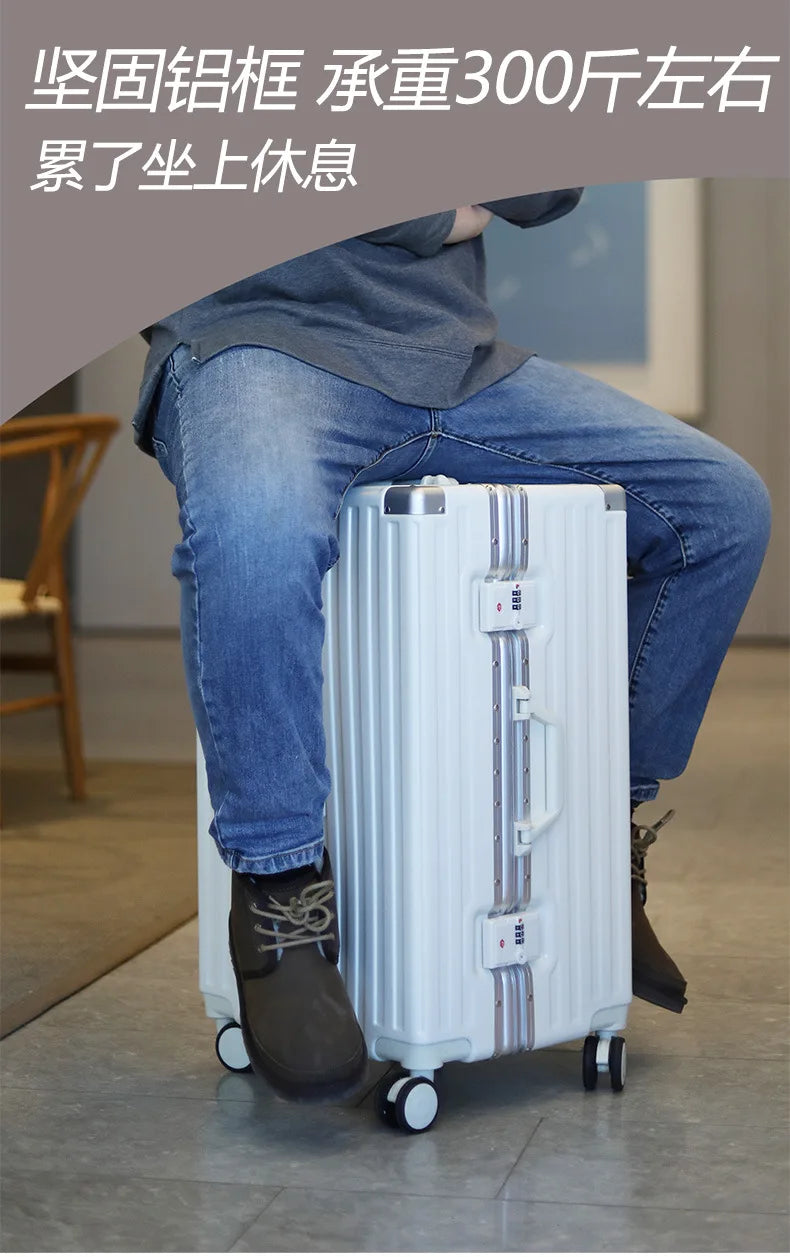 Large Capacity Suitcase 30/32 inchThickened Strong and Durable Aluminium Frame Luggage Trolley Case 20-28 inch Carry-on Suitcase