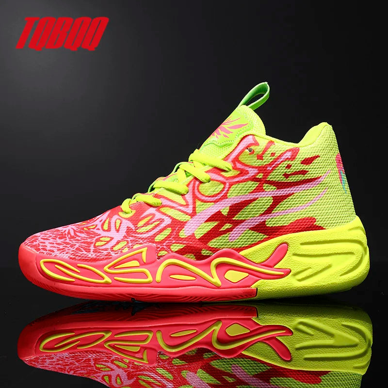 High Top Basketball Shoes for Men Women Anti-Slip Outdoor Sports Sneakers Breathable Athletic Training Shoes for Gym Running
