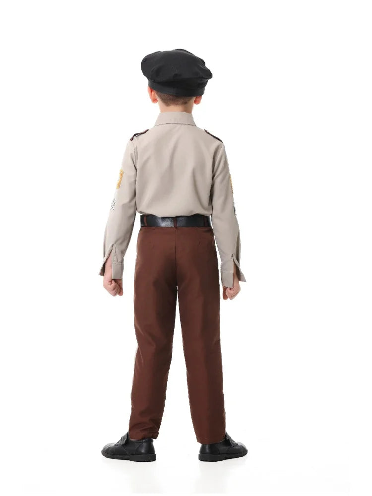 Unisex Sheriff Cosplay Costume Police Uniform Full Set Long Sleeve Halloween Carnival Party Stage Performance Dress Outfits