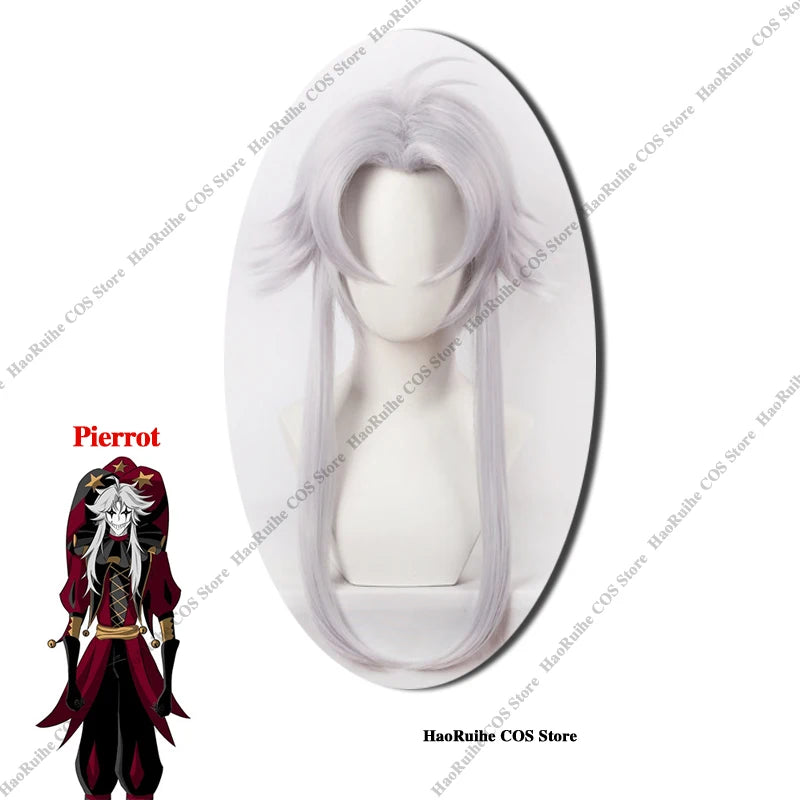 Hot The Freak Circus Pierrot Jester Harlequin Cosplay Costume Adult Clown Top Pant Wigs Joker Uniform Halloween Costume Carnival