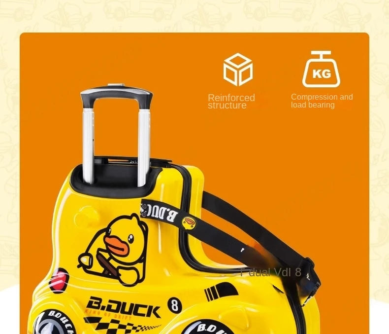 Cute Pony Cartoon Suitcase for Children Can Sit and Ride Carry on Kids Luggage Baby Trolley Case Boarding Cabin 20 Inch
