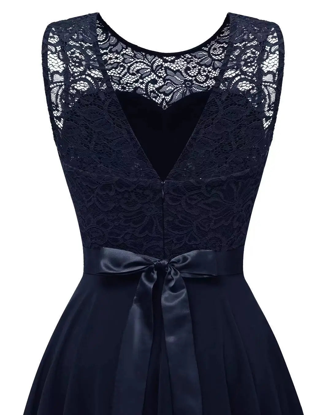 Sexy Lace Trim Chiffon Midi Dress Women's Party Dress Evening Dress Formal Dress Flared Hem Wedding Guest Dress Flowy A-line