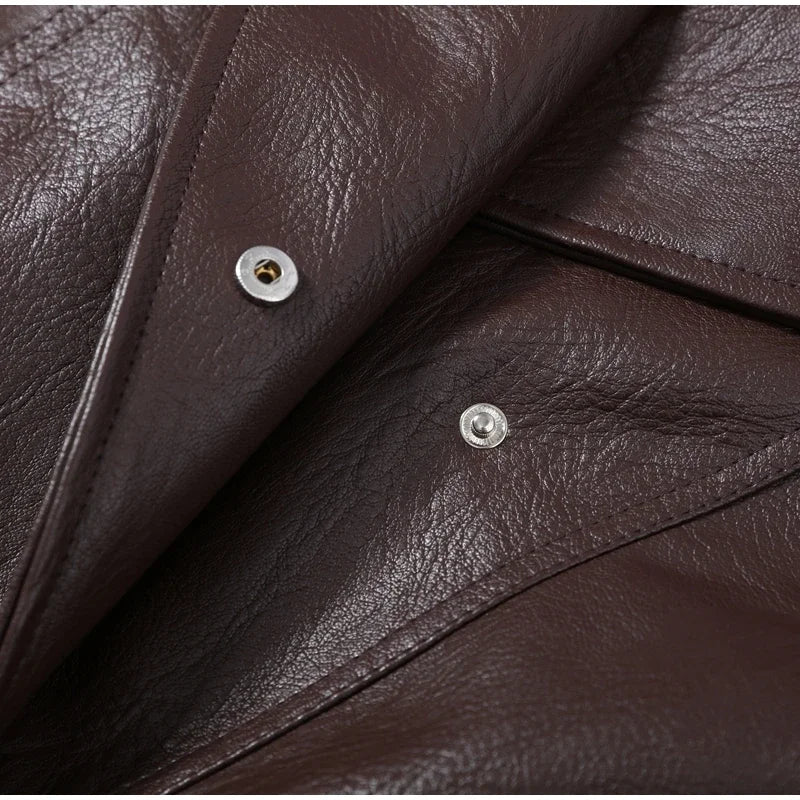 Fashion Solid Faux Leather Women's Jacket  Lapel Waist Cinching Loose Long Sleeves Coat Chic 2026 Spring Autumn New Street Wear