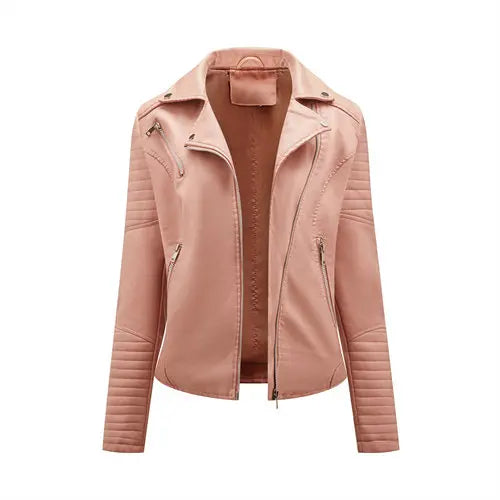 2026 New Fashion Women Faux Leather Jacket, Spring Autumn Zipper Casual Pu Coat, Female Biker Outerwear Ladies Clothes S-XXXL
